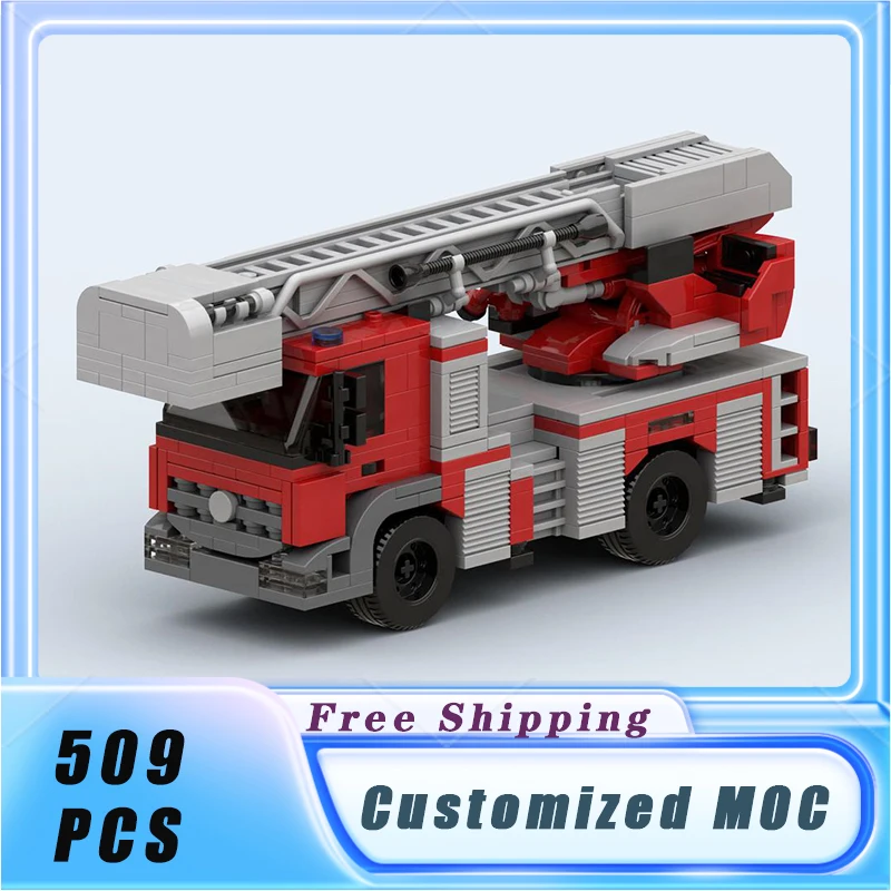 Stadt fahrzeug multifunktion ale Feuer aufzug LKW Moc Bausteine Modell Ziegel Sets montieren Display Kinderspiel zeug Geschenke