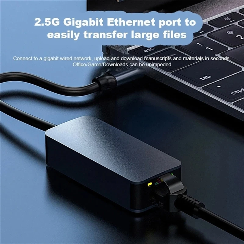 2500Mbps USB 3.0 Type-C 이더넷-RJ45 2.5G 유선 어댑터 변환기 Windows 7/8/10 용 Lan 네트워크 허브 PC 노트북 용 MAC