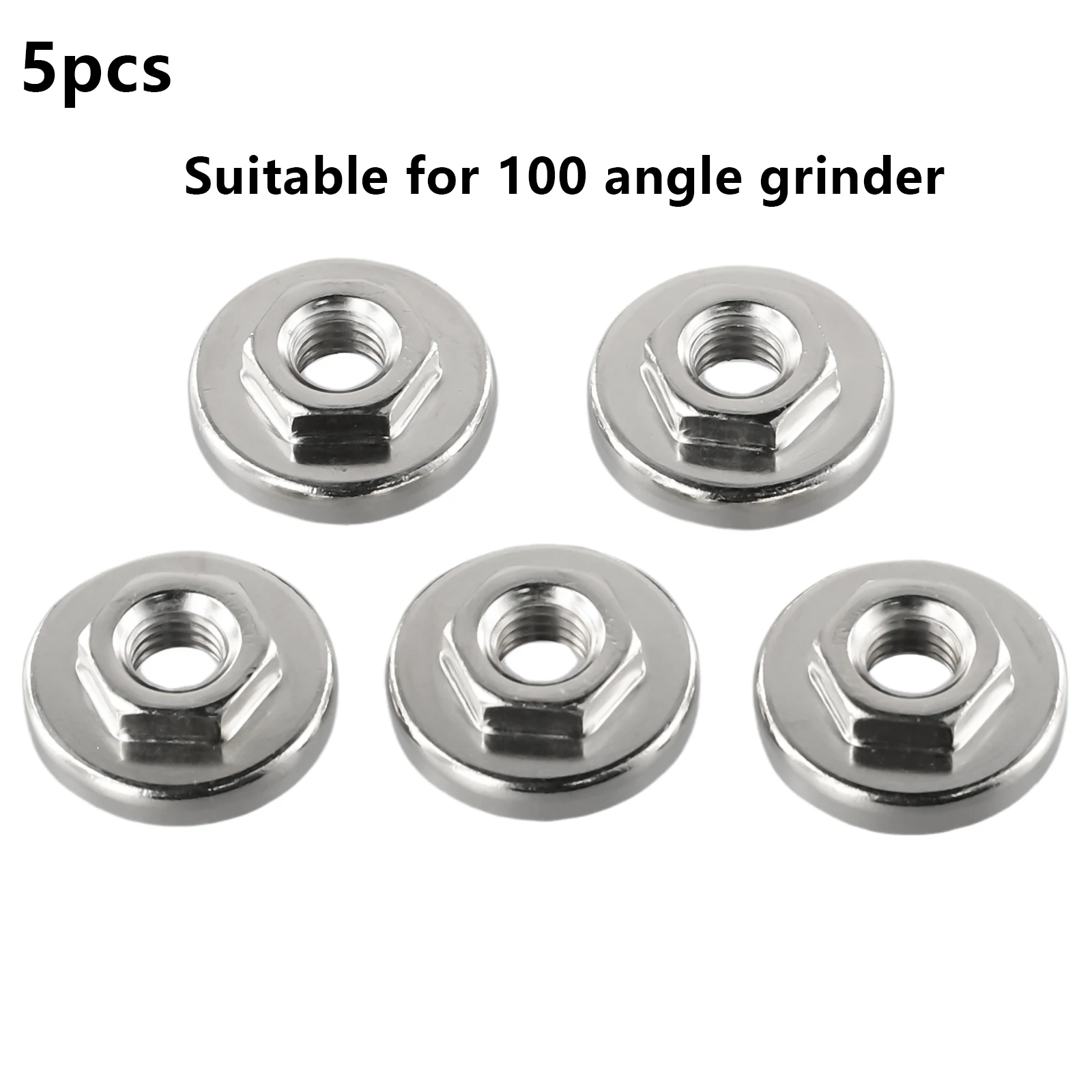 Fit For 100 Type Angle Grinder Angle Grinder Nuts 100 Type Tools Non-slip Power Tools 5pcs Silver High Quality