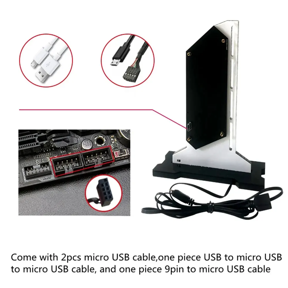 Placa de Vídeo Gráfica Suporte Suporte Vga 2.4 Display Lcd Suporte Rgb Cpu Gpu Ram Monitor Aida64 Gabinete pc Gamer Diy - Imagem 4