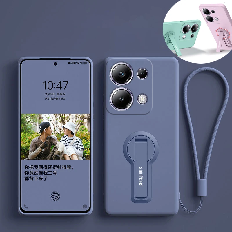 Liquid Silicone Shockproof Protective Phone Case with Holder Bracket