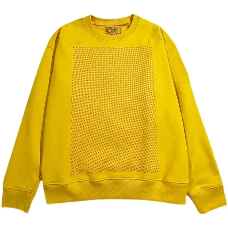 

LIFE CAVEMPT Men Round Neck Sweatshirt Y2k Streetwear Women Colths Yellow Casual Accommodative Hoodie Higher Quality