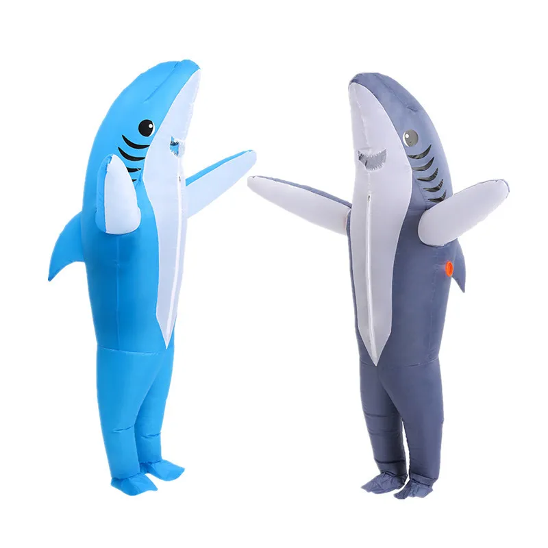 

Halloween Carnival Party Shark Inflatable Costumes for Adult Shark Cosplay Costume Animal Jumpsuits Blow Dress Up Christmas Suit