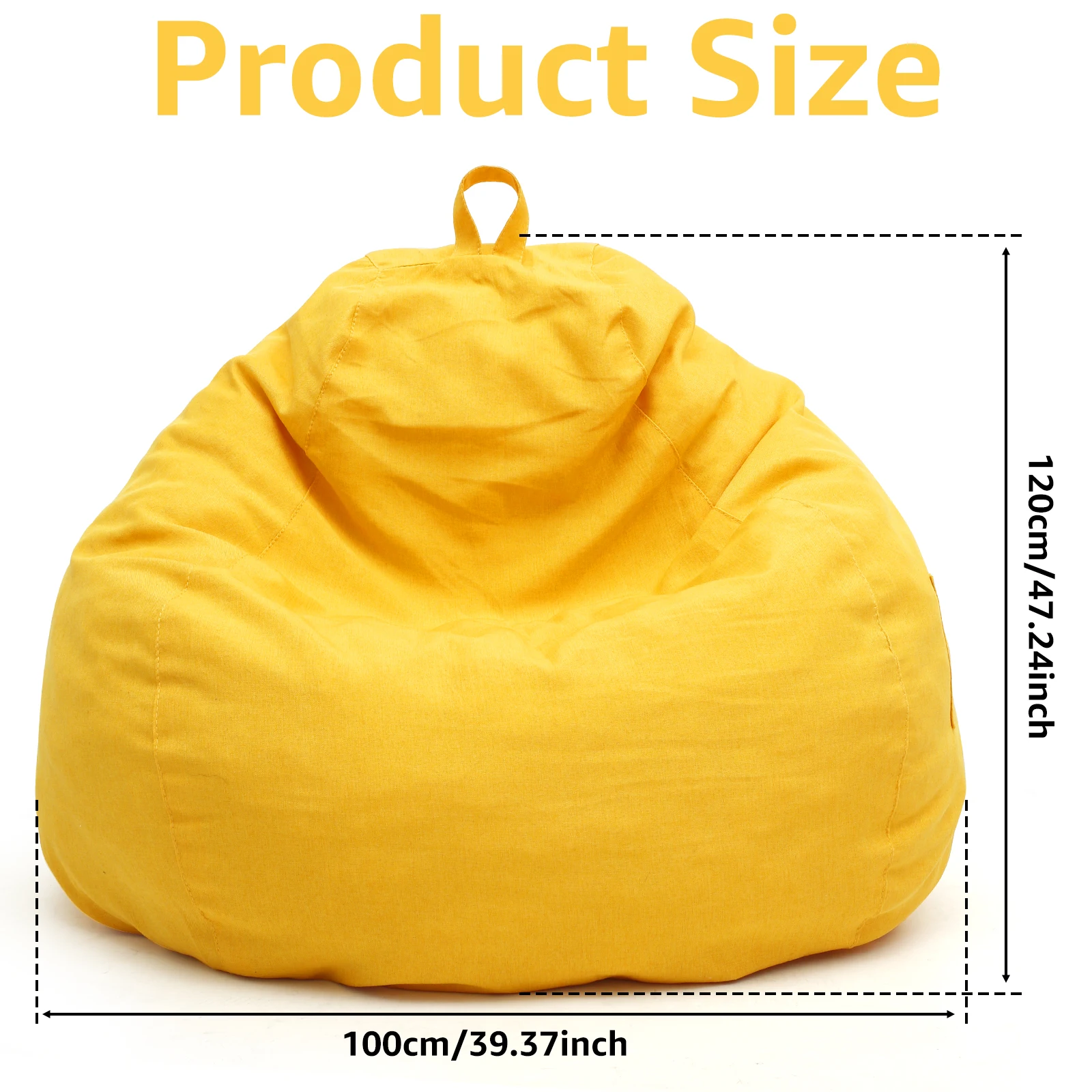 1/2Pcs Lazy Sofa Cover Solid Chair Covers Without Filler Large Bean Bag Cover Adults Couch Living Room Bedroom Tatami Lounger 2