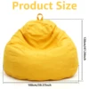 1/2Pcs Lazy Sofa Cover Solid Chair Covers Without Filler Large Bean Bag Cover Adults Couch Living Room Bedroom Tatami Lounger 2