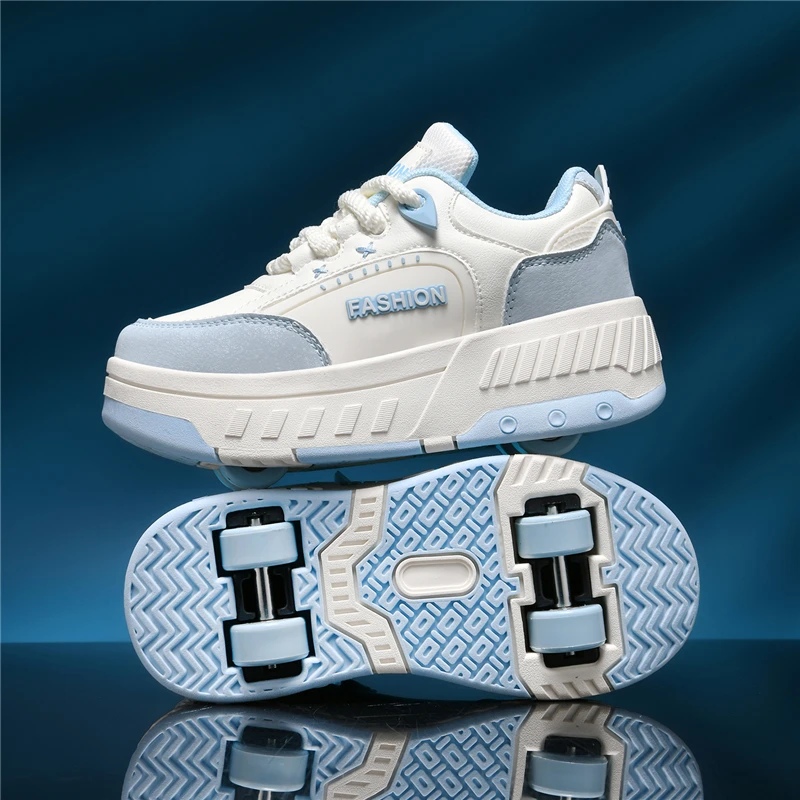 Childre Roller Skates Girls Four-wheel Wear Resistant Detachable Outdoor Sports Comfortable Entertainment Wheel Shoes For Kids_voghion.com