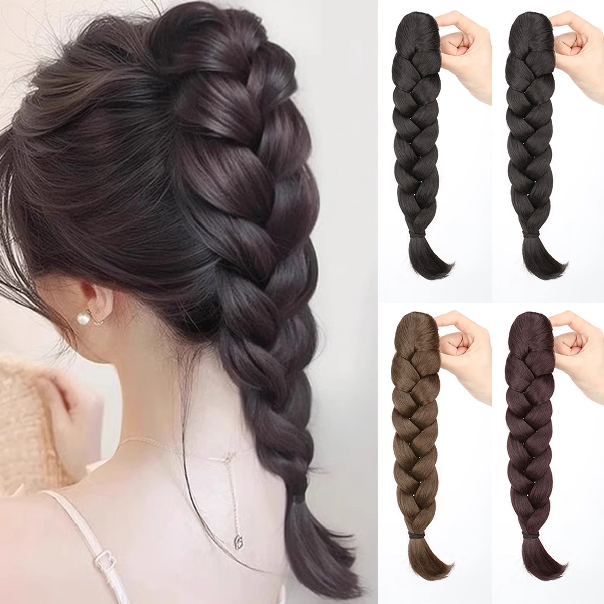 Synthetic Wig Ponytail Catch Clip Women High Ponytail Chinese Twist Braids Natural Simulation Hair clip in ponytail hair extension synthetic ponytail synthetic hair accessories clip in ponytail extensions