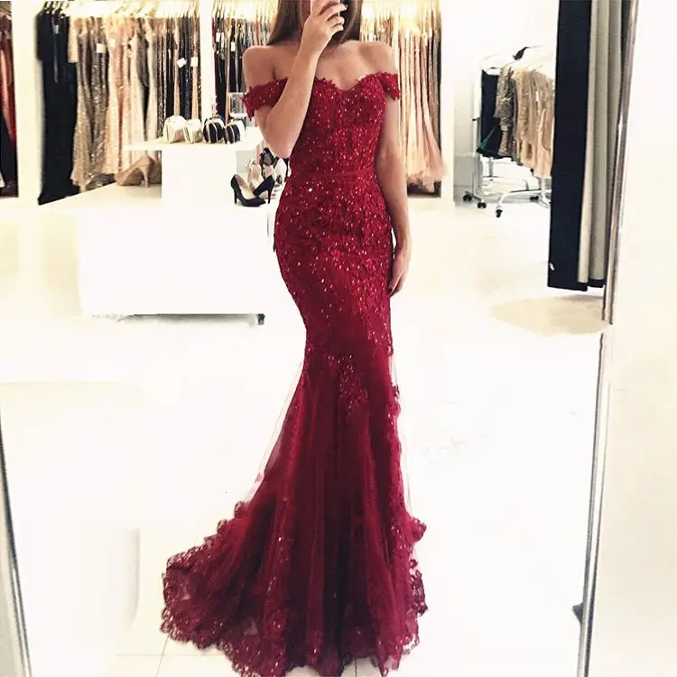 

Mermaid Evening Dress for Women 2024 vestidos de fiesta Off The Shoulder Party Prom Gown Sweetheart Neck vestidos de noche
