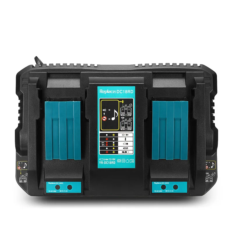 

4A6A18V Lithium Battery Fast Charger Suitable for Makita Dual Charging Charger DC18RD with USB