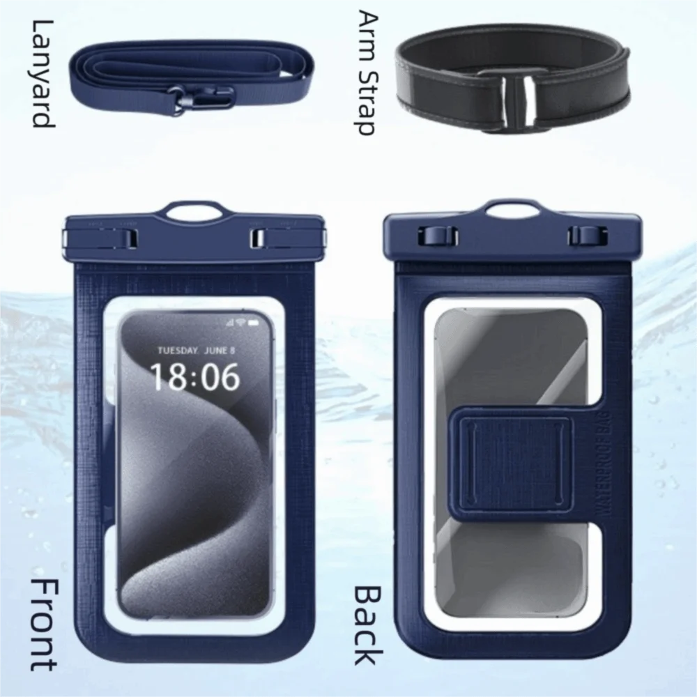 Adjustable Strap Waterproof Phone Pouch Armband Large Capacity Transparent Hanging Neck Bag Touch Screen PVC Dry Bag Pool 3 Adjustable Strap Waterproof Phone Pouch Armband Large Capacity Transparent Hanging Neck Bag Touch Screen PVC Dry Bag Pool 3