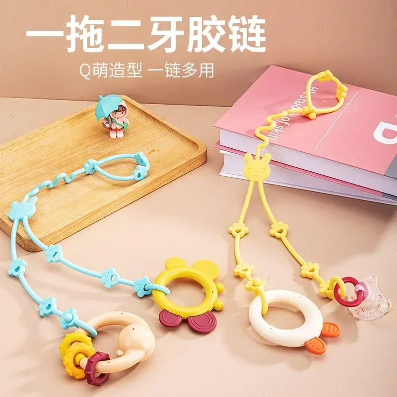 Baby Silicone Toy Straps for Teether Anti-lost Adjustable Cartoon Pacifier Chain Baby Silicon Nipple Holder Stroller Accessories