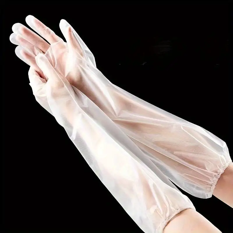 10Pcs/set Durable Comfort Kitchen Cleaning Gloves Extended Length Waterproof Oil-Resistant Multipurpose Household Gloves
