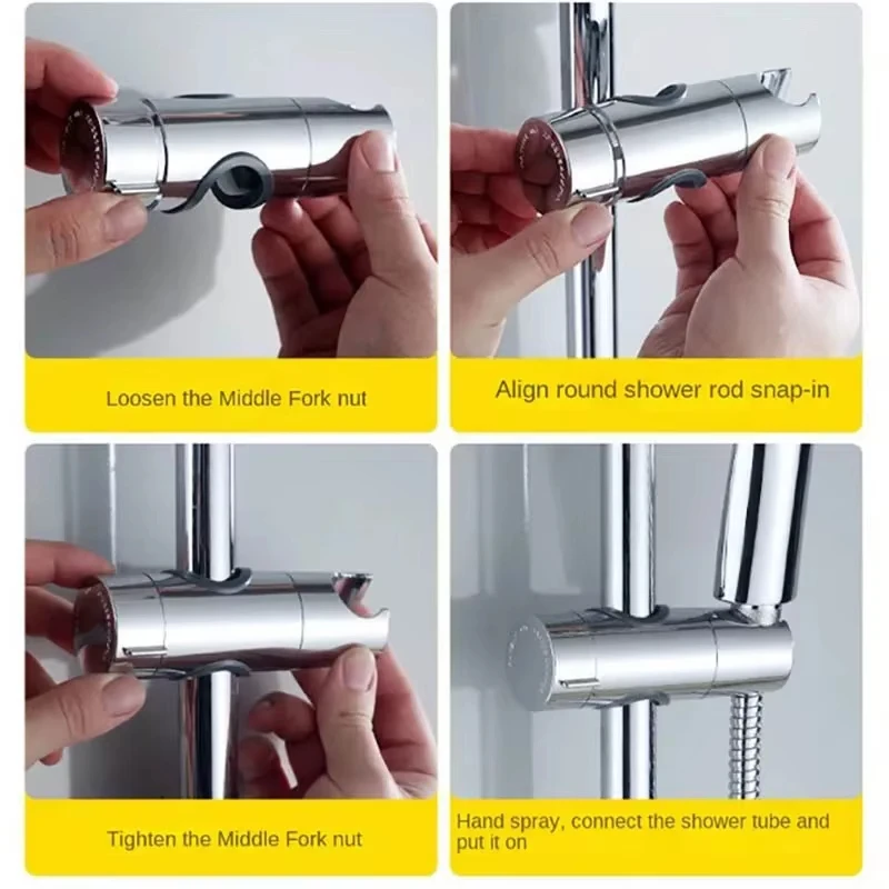 Universal Shower Head Holder Adjustable 18~25mm ABS Chrome Shower Rail Holder Bathroom Accessories Mounting Brackets shower holder