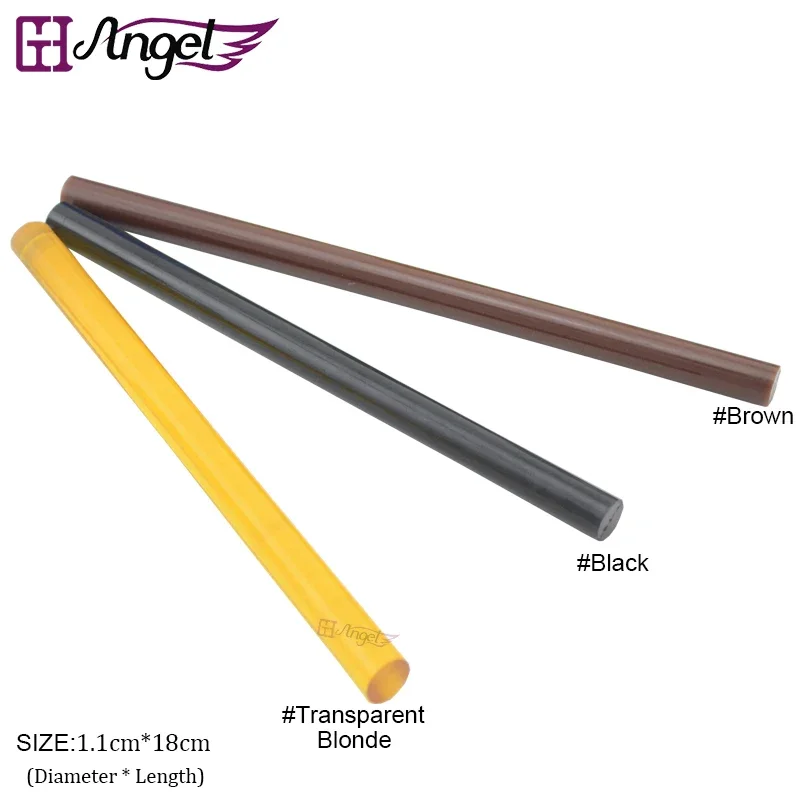 200pcs 1.1*18 cm Hot Melt Glue Sticks for Glue Gun Use Hair Extension Prebond Keratin Fusion 3 Colors Optional