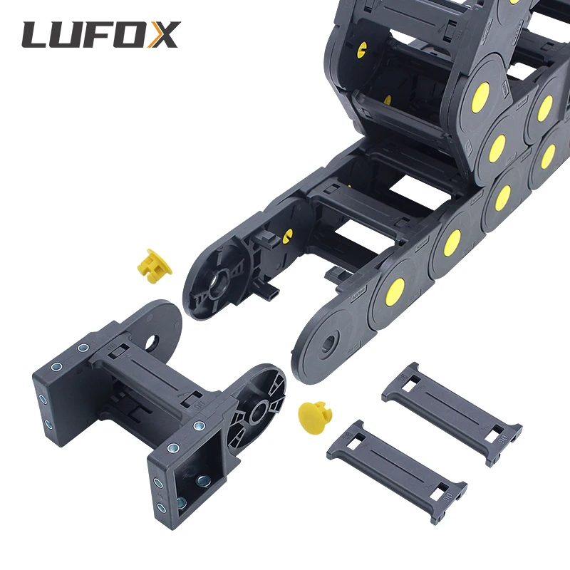 High quality 1-meter cable drag chain. Series of H45Q.1.S-Bridge type open of both side