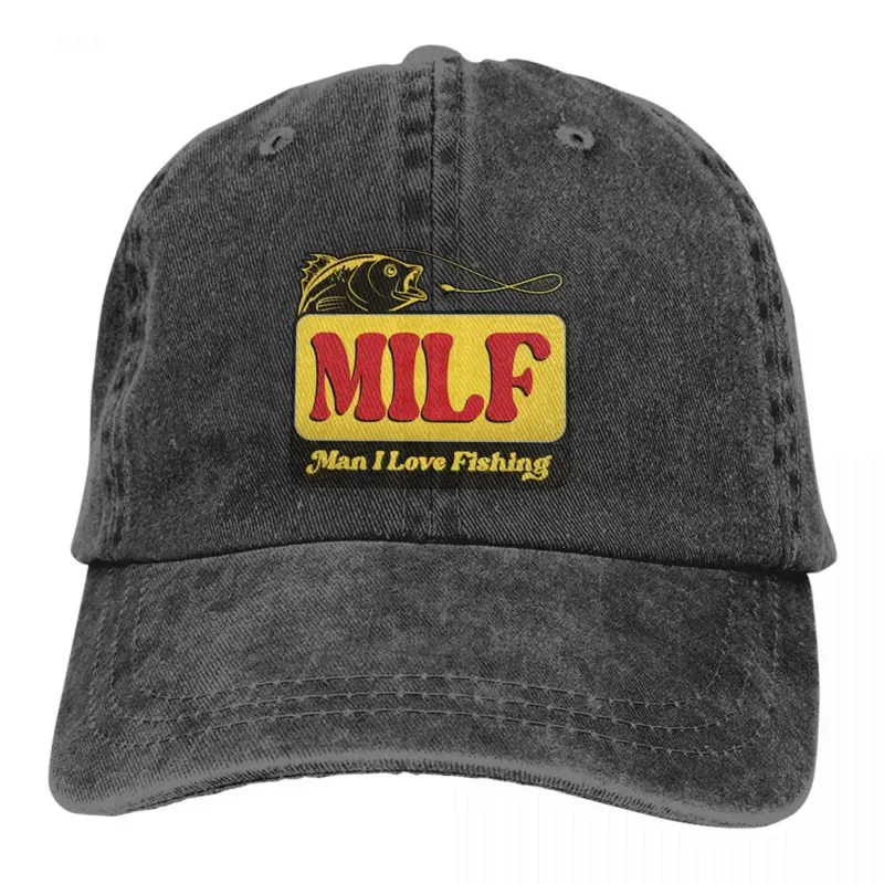 

Pure Color Dad Hats MILF Man I Love Fishing Women'S Hat Sun Visor Baseball Art Peaked Cap Washed CowboyBaseballes Caps