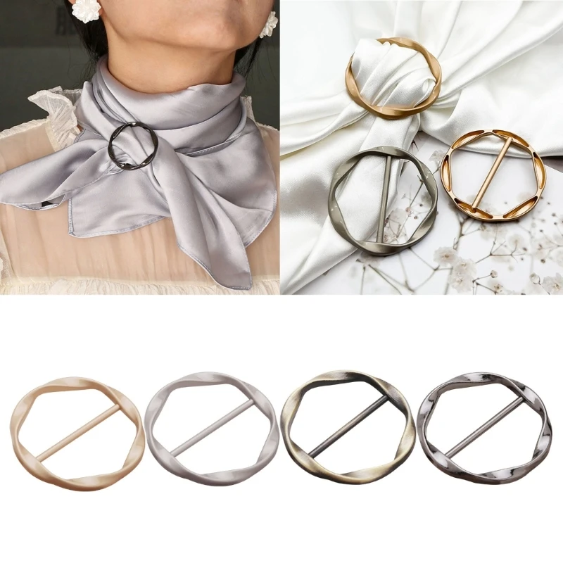 

Simple Metal Round Shape Scarves Buckle Delicate Belt Buckle DIY Waistband Accessories Western Ladies Elegant Style