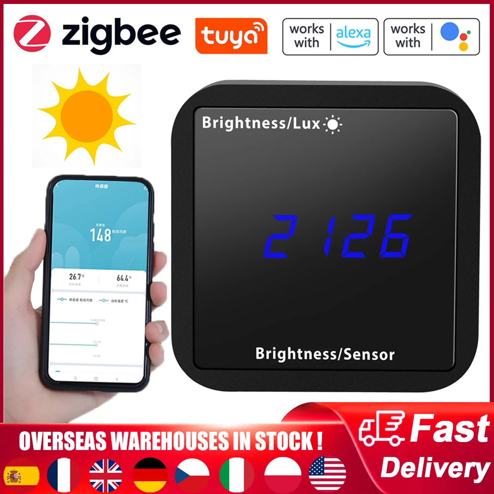 Tuya ZigBee WIFI Intelligent Illuminometer Temperature Humidity Sensor ...