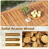 4 Pieces Garden Sofa Set, Outdoor Acacia Wood Conversation Set with Soft Cushions and Coffee Table, Outdoor Sectional Sofa Set 4