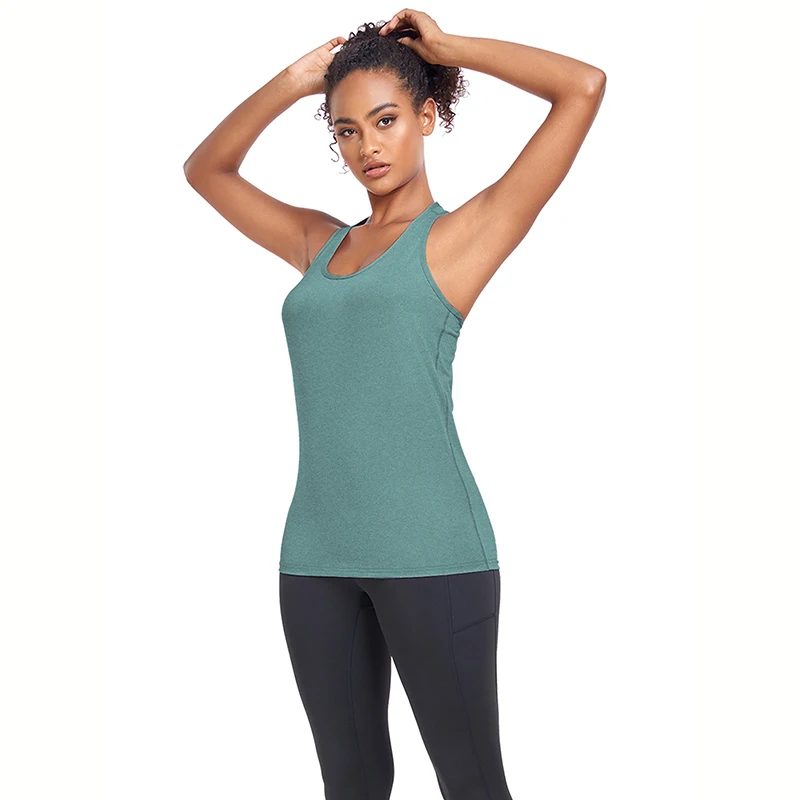 5-Pack Women's Performance Tank Tops – Racerback Design, Compression Fit for Workouts, Breathable Sleeveless Athletic Shirts 3