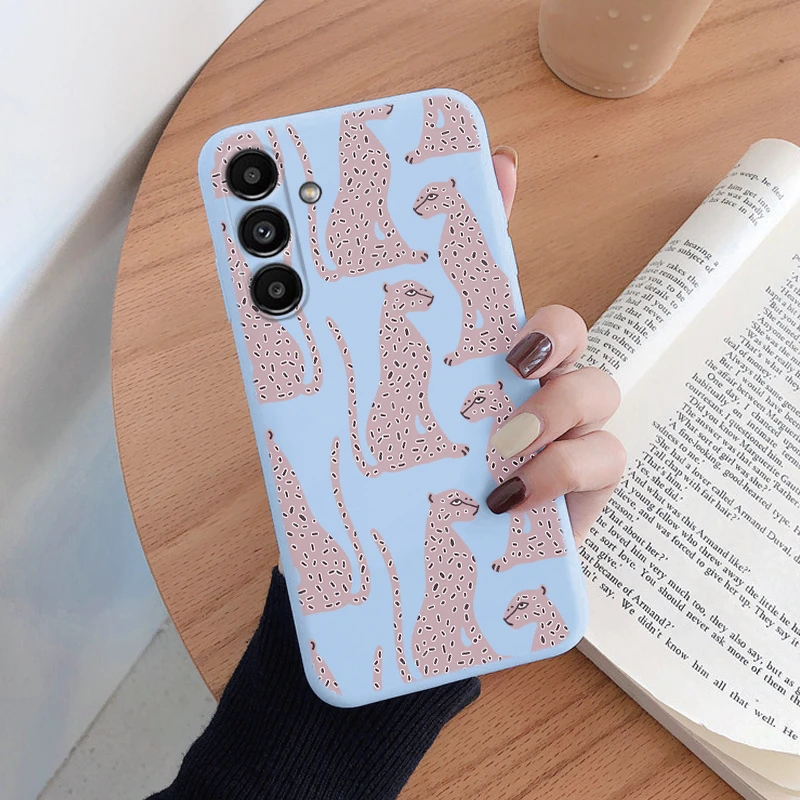 Leopard Print Pattern Soft Silicone Protective Phone Case for Samsung Galaxy A14 5G