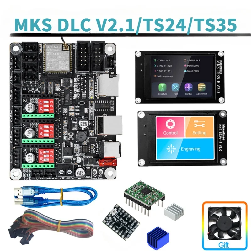 

MKS DLC32 Offline Controller Motherboard 32bit ESP32 WIFI GRBL TFT Touch Screen for Desktop CNC Laser Engraving Machine Parts