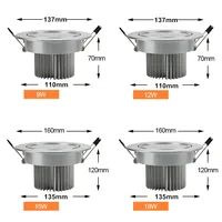 Round dimmable downlight 3W/4W/5W/7W/9W/12W/18W LED ceiling spotlight embedded high-power ceiling spotlight ac85-265V - Image 5