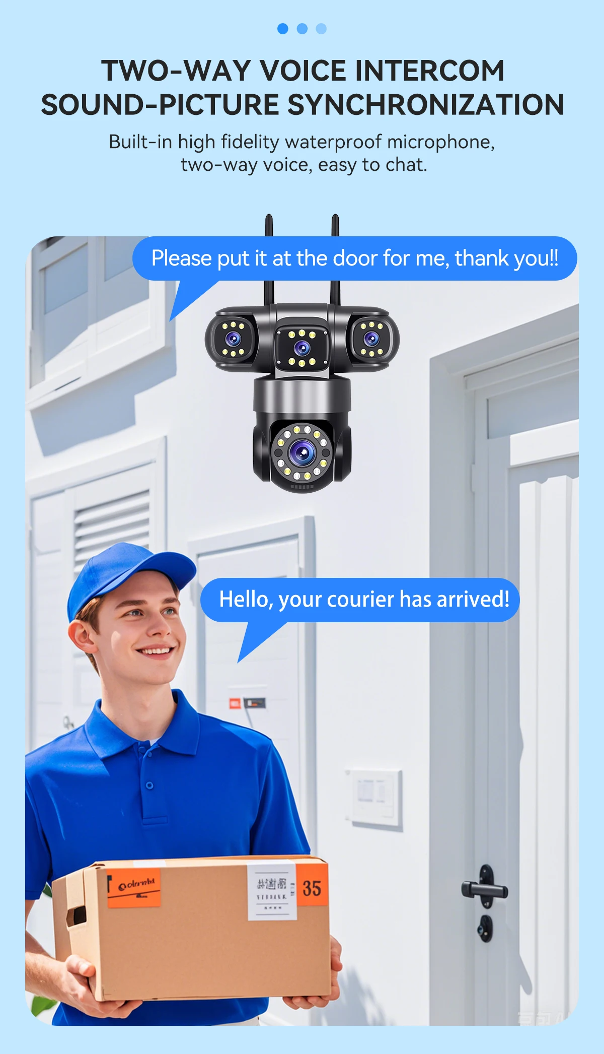 10K 20MP WIFI Camera UHD Security Camera with 16X Zoom Four Screens Four Lenses