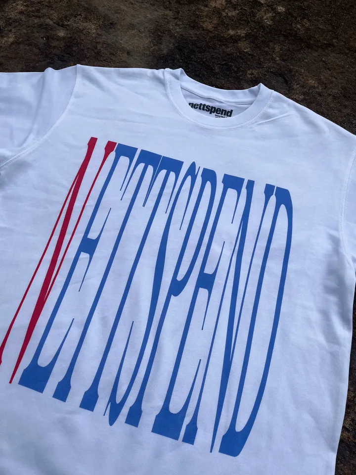 トップス Nettspend Invert Tour Vlone T-Shirt Other Nettspend Invert Tour “Vlone” Tee White + Red + Blue