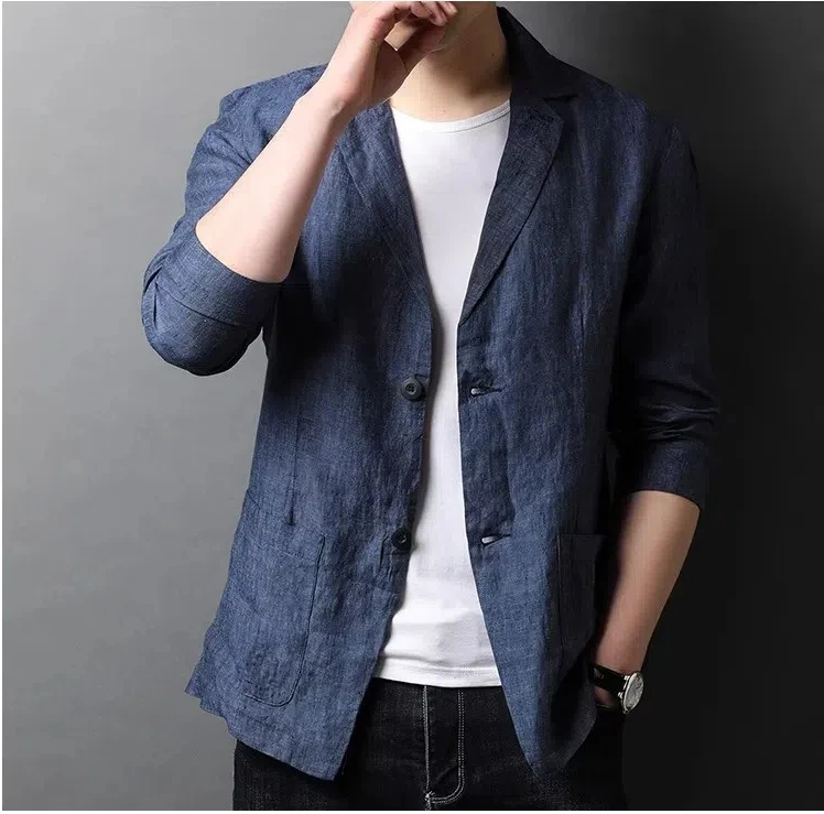 Thin linen suit spring autumn casual men's clothing casual jacket