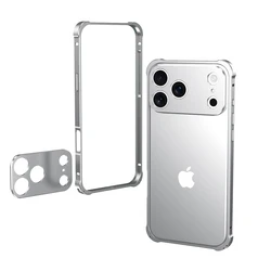 Premium Aluminium Frame Metal Bumper Case with Alloy Lens Protector - High - Quality Phone Cover - iPhone 17 Pro (Silver)