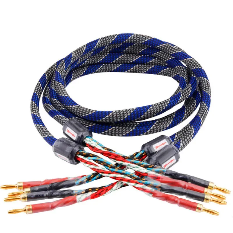 

1 Pair HiFi High-End Banana Plug Audio Cables Speaker Cable OFC Copper Cabo For Amplifier Sound Performance Home Theater