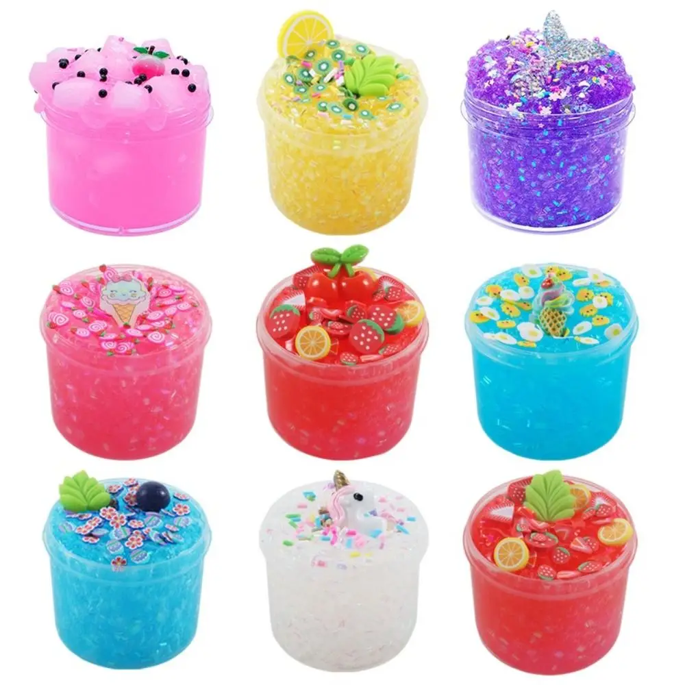 Slime Kit Clear 70ml Slime Kit Super Soft Party Favors Crystal Slime Stress Relief Non-Sticky Crunchy for Girls Boys