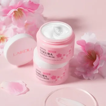 LAIKOU Japan Sakura Face Cream Cherry Blossom Facial Cream Moisturizing Firming Korean Improving Dryness & Roughness Skin Care - Thumbnail 6