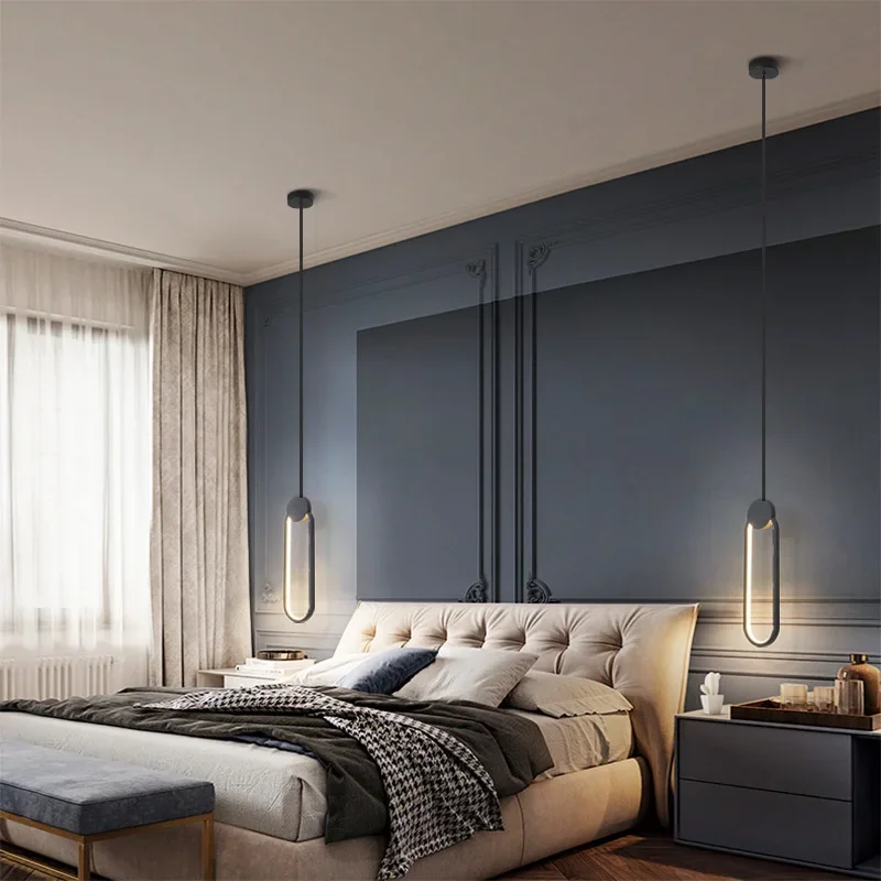 Modern LED Circle Pendant Light for Bedside Bedroom Living Dining Room Study Hanging Lamp Indoor Decoration pendant lights,pendant lamp,chandelier lighting,vintage pendant lights