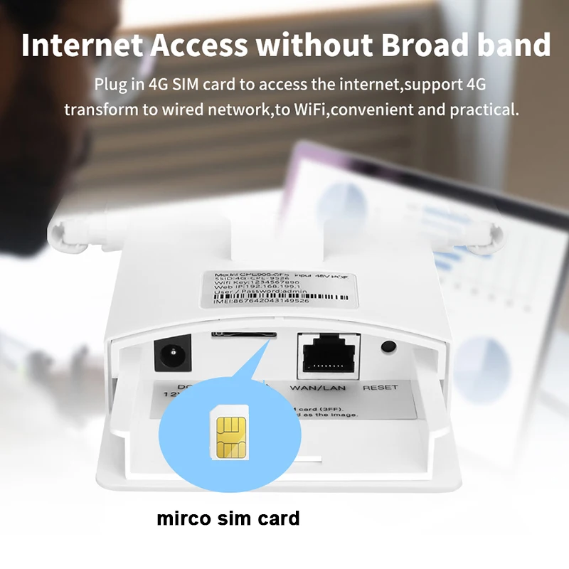 Router Wireless 4G PLERY 300Mbps 2.4G/HZ con Slot SIM, Router WiFi6 con Antenna Esterna 5dBi per Uso Esterno  7