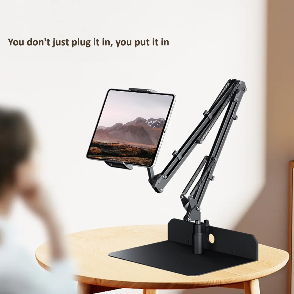 Graus Cama Tablet Suporte para 412.9 Polegadas Telemóveis Tablets Preguiçoso Braço Cama Mesa Tablet Montar Suporte para Ipad Mini Clipe Livre 360 - Imagem 5