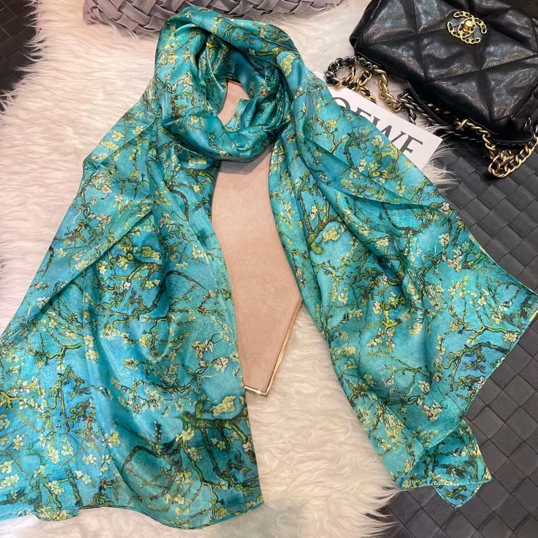 DANKEYISI] Brand Designer Summer Scarves Women 100% Silk Scarf Luxury Brand  Scarves Shawl Hijab Big Square Scarves 90*90cm - AliExpress