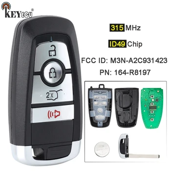 Keyforkess 315MHz ID49 Chip M3N-A2C931423 164-R8197 portachiavi intelligente remoto senza chiave per Ford Edge Explore Expedition Bronco 2018-2022