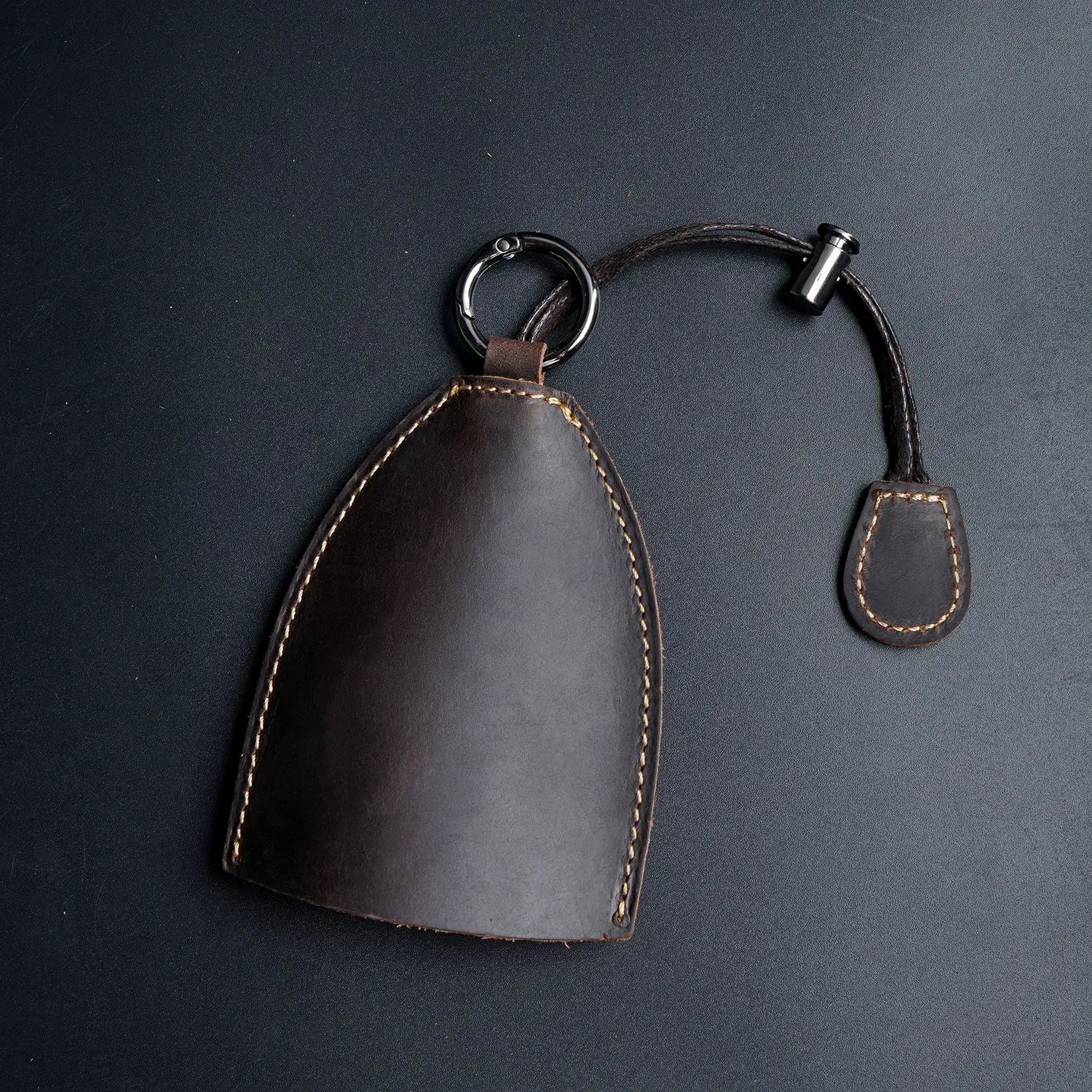 Elegant Genuine Leather Key Holder Case with Key Ring – Handmade Protective Cover