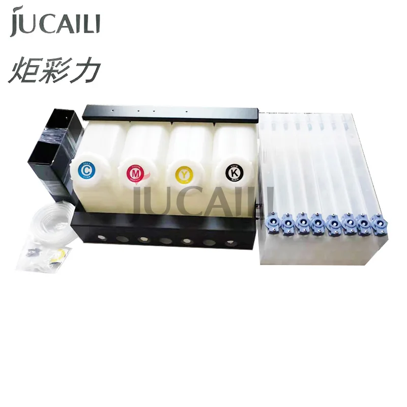 JCL Ink Supply System 4 Pcs 1500mL Tanks Subjoin 8 Pcs 220mL Cartridges for Roland MIMAKI Mutoh Printer 10 meter eco solvent ink tubing for bulk ink system 4 2x2 8mm roland mutoh mimaki printers ink line tube ink supply tube