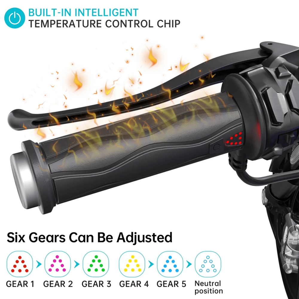MotorcycleHandHeatedGrips5GearElectricHeatingHandlebarHand