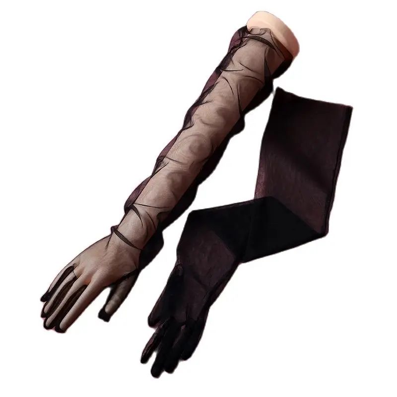 Wedding Bride Gloves Multiple Colors Available Ladies' Elbow Length Dance Party Gauze Gloves wedding dress gloves wedding sleeve accessories