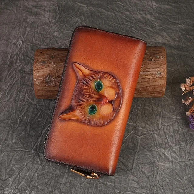 Carteira feminina MOTAORA: Elegância vintage em couro genuíno