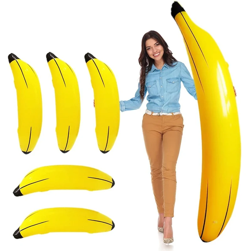 1pc Inflatable Banana 60cm/180cm Fake Banana Fruit Props Inflatable Toys Bachelorette Party Games Toss Ring Toy