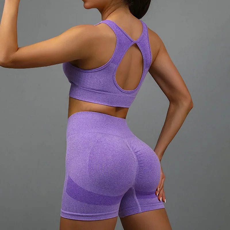 2 pièces costume de Yoga sous-vêtements de sport de Yoga costume de Fitness pour femmes gilet de course sport ensemble de Shorts de Yoga ensemble de Yoga ensemble d'entraînement