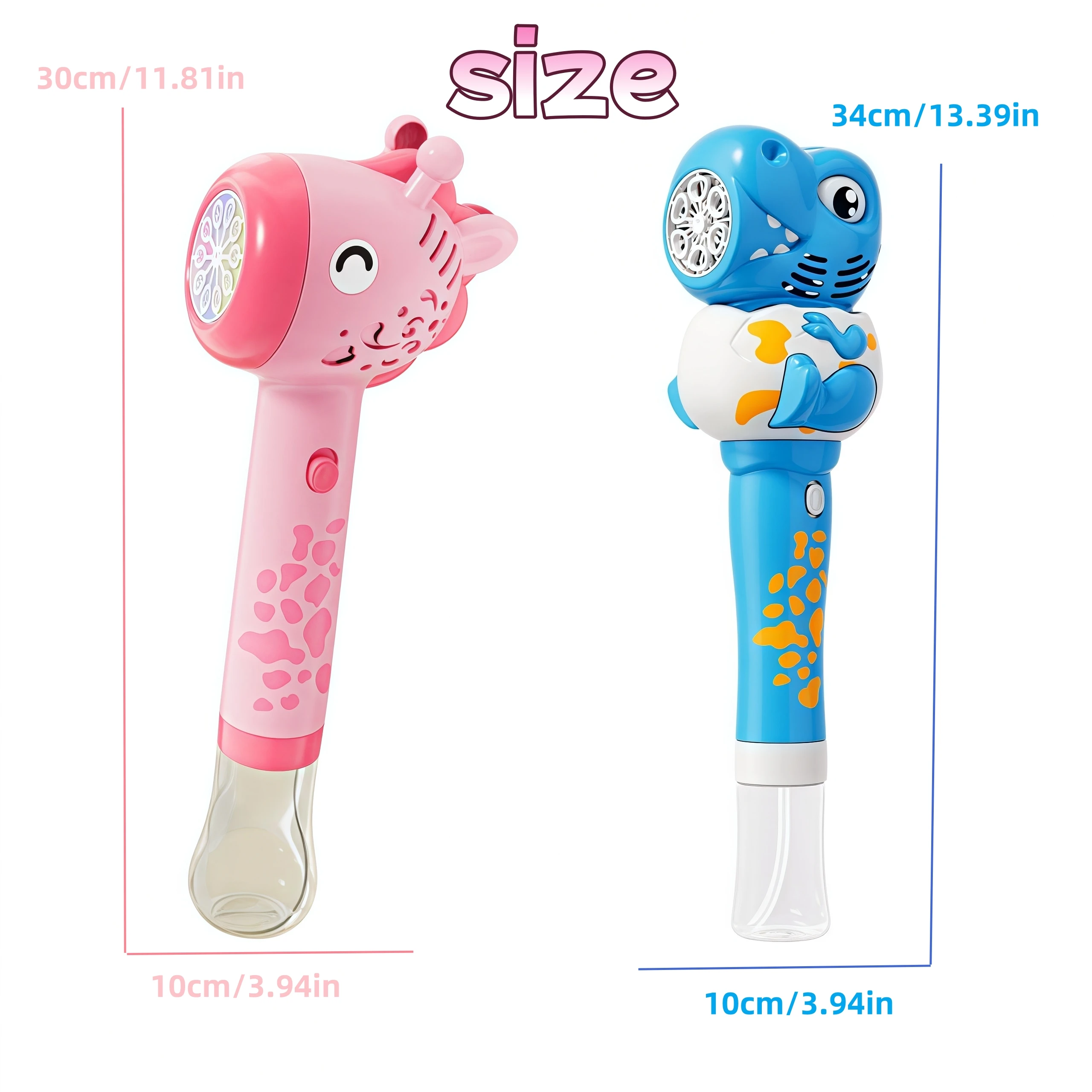 Cartoon Dinosaur Giraffe Bubble Blowing Machine for Children, Fully Automatic Handheld Bubble Stick, Luminous Bubble Toy