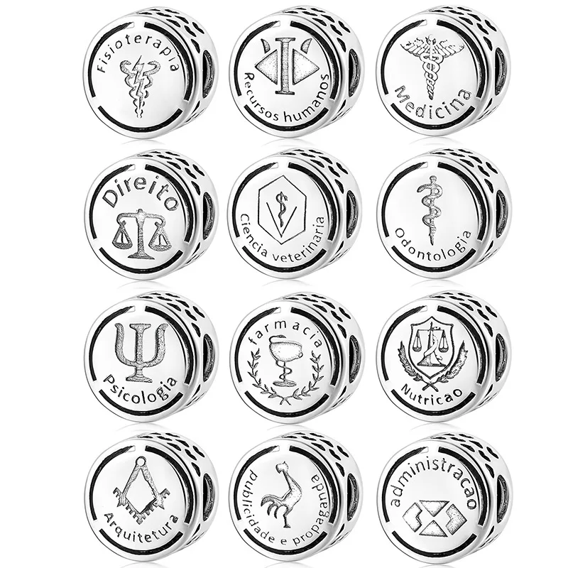 

Sterling Silver Beads Creative Hollow out Professional Series Beaded Bracelet Accessories Silver Loose Beads