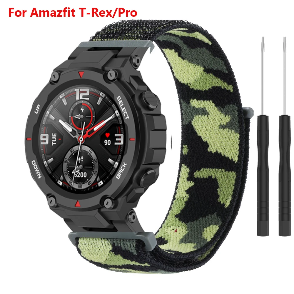 

Camouflag Nylon Loop Strap For Huami Amazfit T-REX Smart Watch Band Men Bracelet For T-Rex/T-Rex Pro Wristband Correa