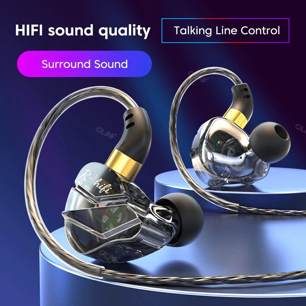 S16 3.5MM/Type C Wired Headphones 45 Degree Bending In-ear Headset Handsfree Earbuds with Mic Game Sports Earphone for Samsung